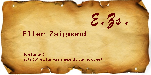 Eller Zsigmond névjegykártya